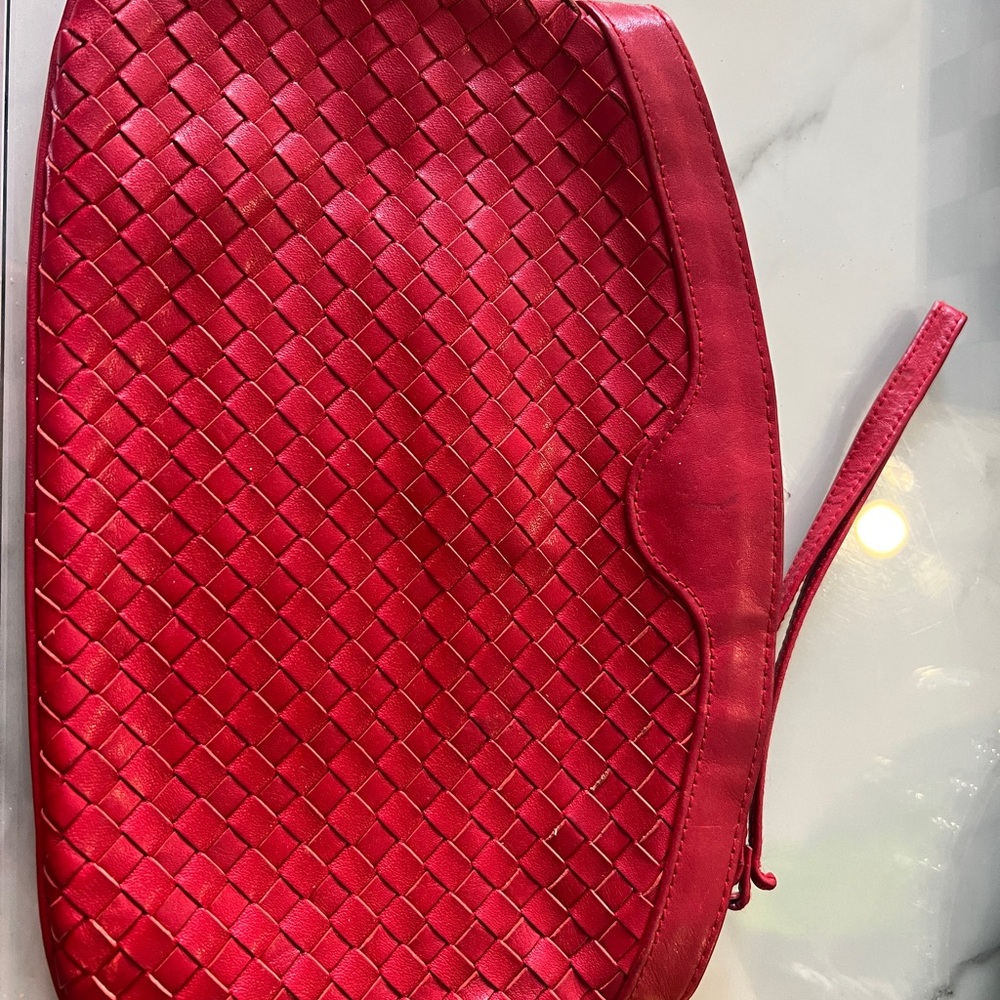 Chic Red Woven Wristlet